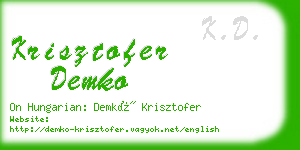 krisztofer demko business card